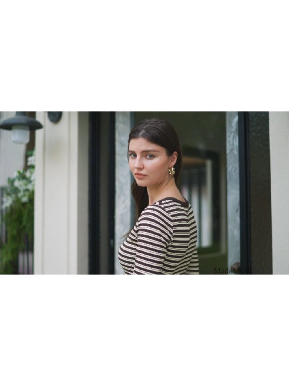 Striped Lounge 2 Piece Set Button V-Neck Top Wide Leg Pants - Picture 6 of 6
